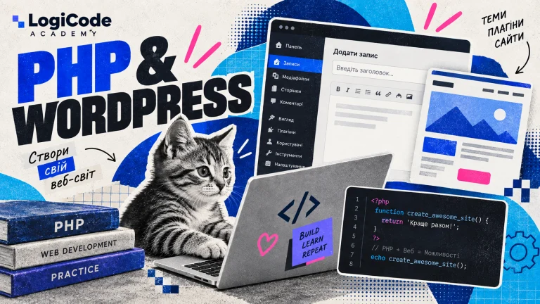 Кошеня працює з PHP-кодом та інтерфейсом WordPress