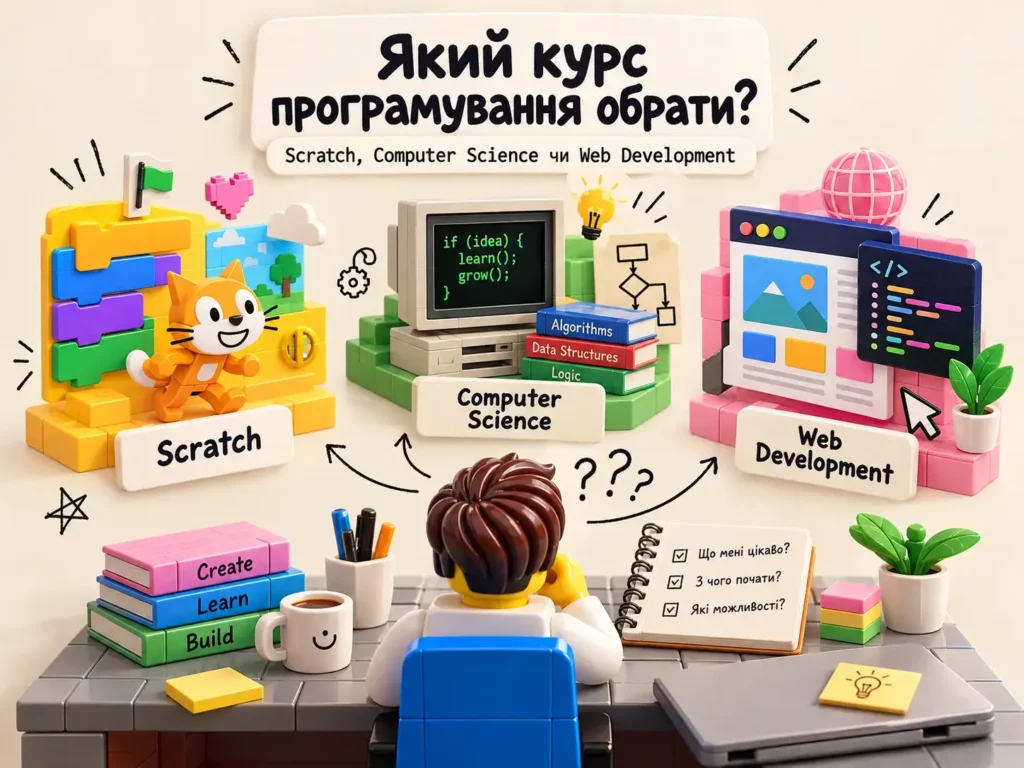 Вибір курсу програмування для початківця: Scratch, Computer Science чи Web Development