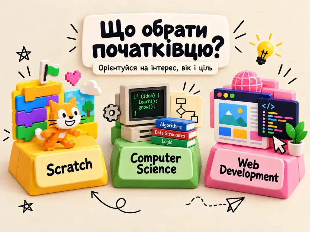 Порівняння Scratch, Computer Science та Web Development для початківців