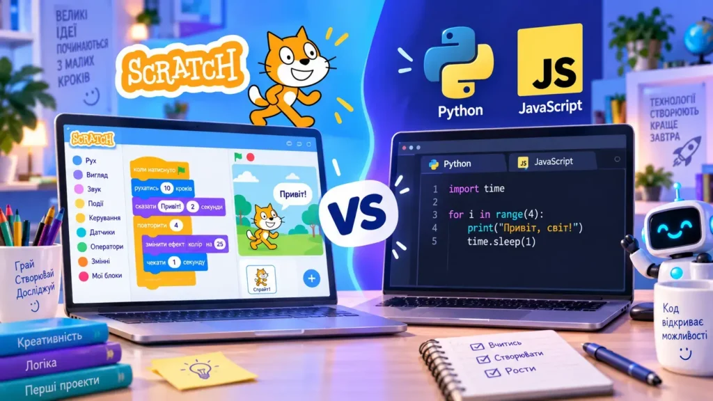 Scratch чи текстове програмування для дітей
